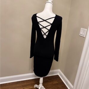 Women’s Black Long Sleeve Bodycon Dress